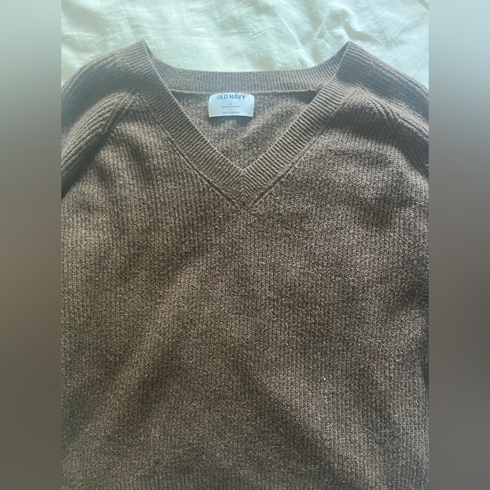 Old Navy Brown V-Neck Sweater